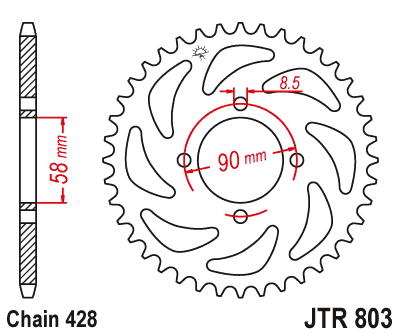 Zębatka Tylna JT JTR803.45