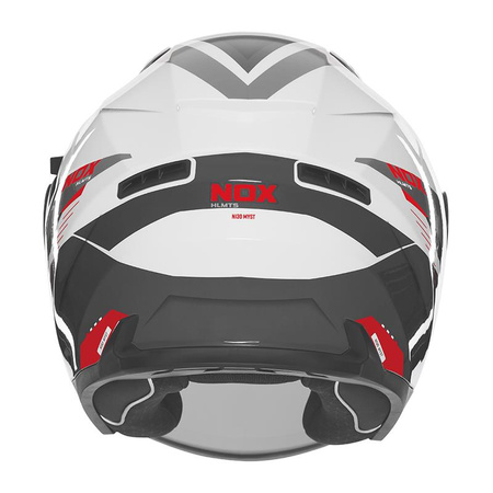 Kask Otwarty Motocyklowy NOX N130 MYST WHITE RED BLACK