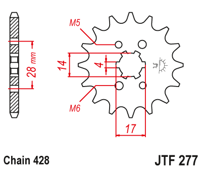 Zębatka Przednia JT JTF277.13