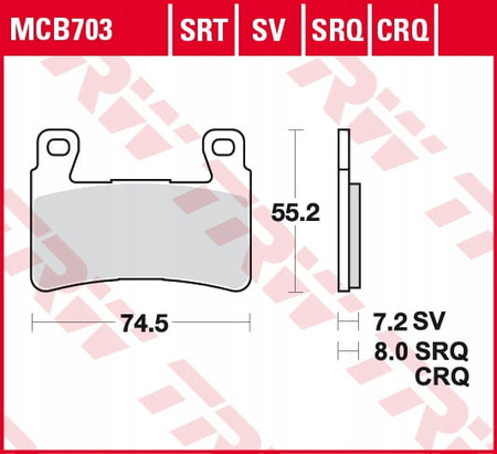 Klocki Hamulcowe TRW MCB703SV