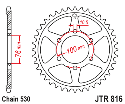 Zębatka Tylna JT JTR816.47