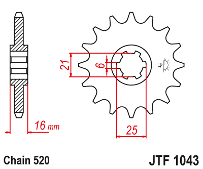 Zębatka Przednia JT JTF1043.14