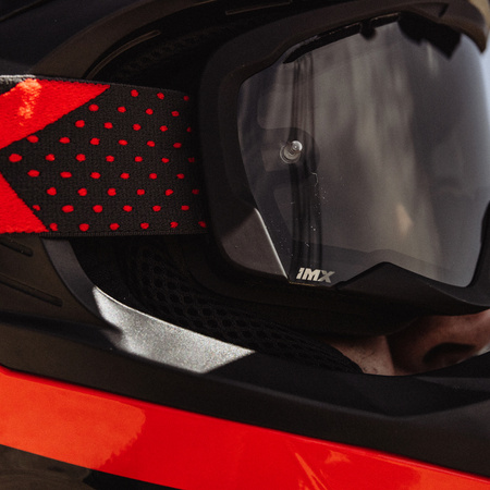 GOGLE IMX ENDURANCE FLIP GOG BLACK/RED (SZYBA DARK SMOKE + CLEAR)