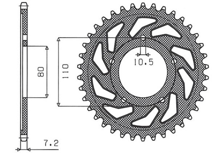 Zębatka Tylna Sunstar SUNR1-4329-44