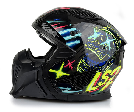 Kask Modułowy LS2 OF606 DRIFTER RAYZ czarny połysk