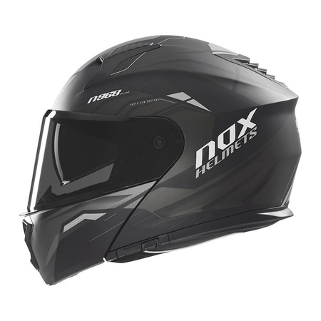 Kask Szczękowy Motocyklowy NOX N968 ULTRA BLACK TITAN MATT