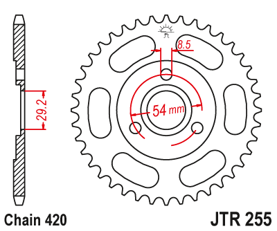 Zębatka Tylna JT JTR255.30