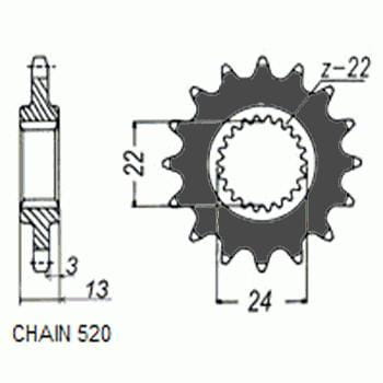 Zębatka Przednia Sunstar SUNF377-17