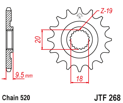 Zębatka Przednia JT JTF268.13