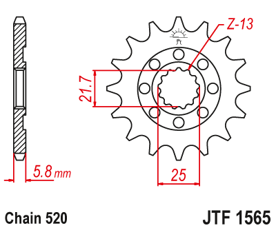Zębatka Przednia JT JTF1565.12