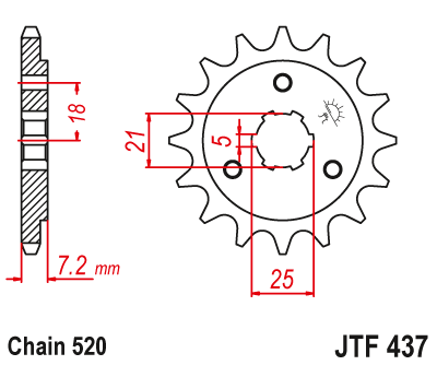 Zębatka Przednia JT JTF437.14