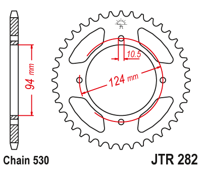 Zębatka Tylna JT JTR282.37