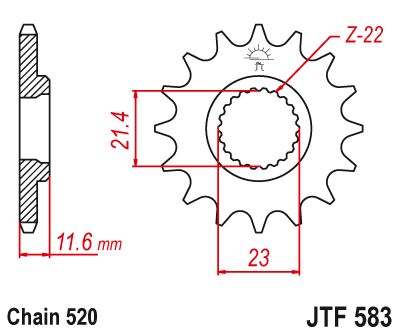 Zębatka Przednia JT JTF583.13