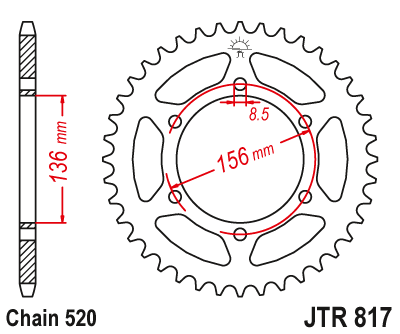 Zębatka Tylna JT JTR817.46