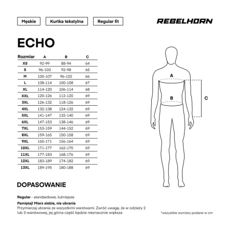 Kurtka tekstylna motocyklowa REBELHORN ECHO BLACK