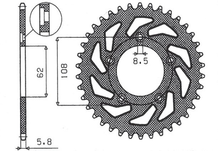 Zębatka Tylna Sunstar SUNR1-3100-43