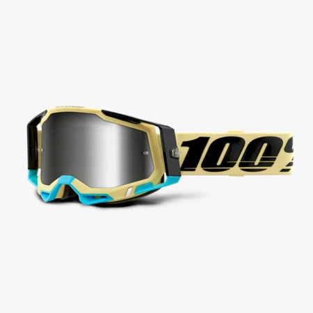 GOGLE 100 PROCENT CROSS/ENDURO RACECRAFT 2 AIRBLAST BRĄZOWY CZARNY SZYBA SREBRNE LUSTRO
