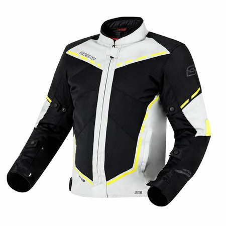 Męska Kurtka Motocyklowa Ozone Jet II Ice Black Fluo
