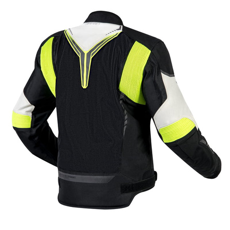 Męska Kurtka Motocyklowa Ozone Flow Black Grey Fluo