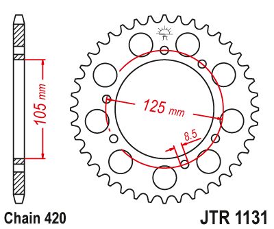 Zębatka Tylna JT JTR1131.58