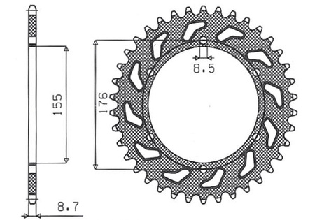 Zębatka Tylna Sunstar SUNR1-5698-43