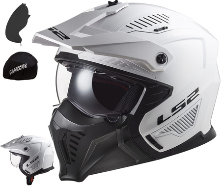 Kask Modułowy LS2 OF606 Drifter Solid White (z Odpinaną Szczęką)