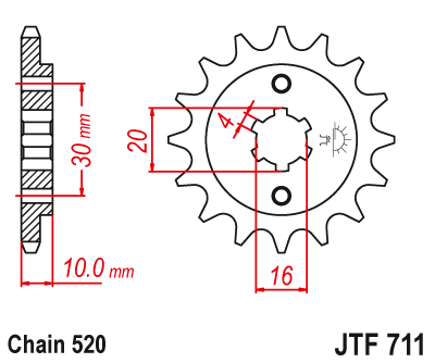 Zębatka Przednia JT JTF711.13