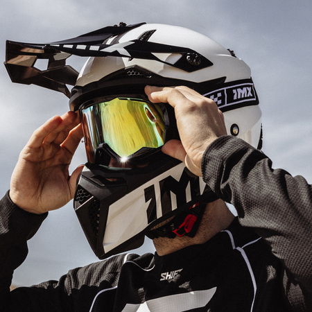 GOGLE IMX ENDURANCE RACE GOG WHITE/BLACK (SZYBA DARK SMOKE + CLEAR)