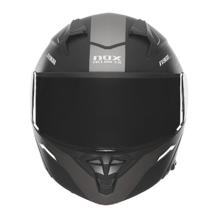 Kask Szczękowy Motocyklowy NOX N968 ULTRA BLACK WHITE MATT