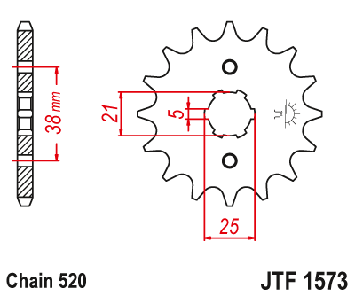 Zębatka Przednia JT JTF1573.13