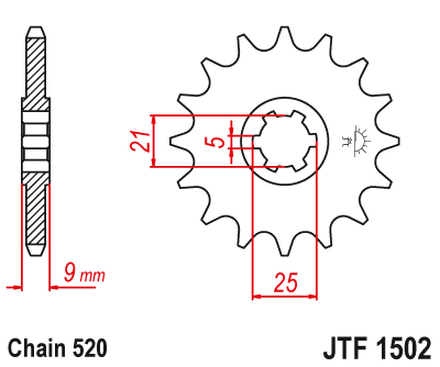 Zębatka Przednia JT JTF1502.13