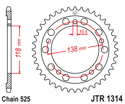 Zębatka Tylna JT JTR1314.39