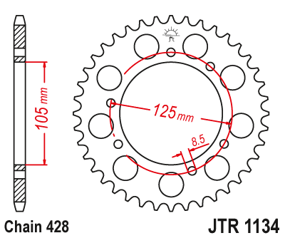 Zębatka Tylna JT JTR1134.56