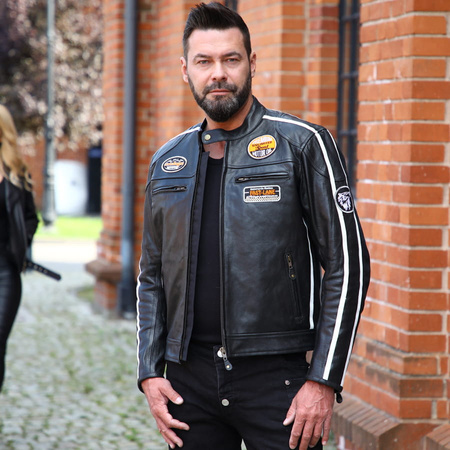 Męska Kurtka Motocyklowa Wolf Retro
