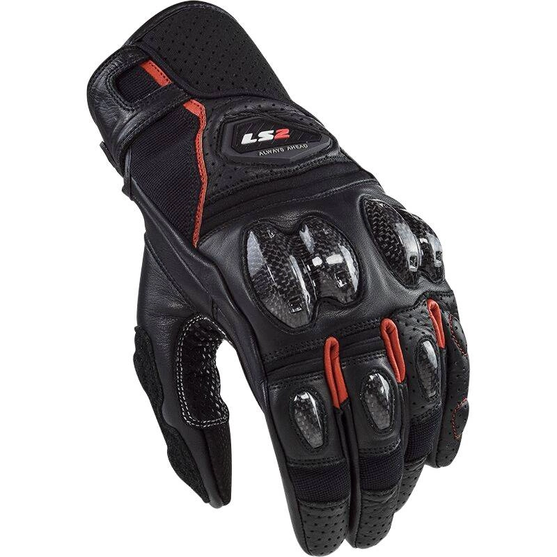 Rękawice LS2 SPARK 2 MAN GLOVES Czarne-czerwone