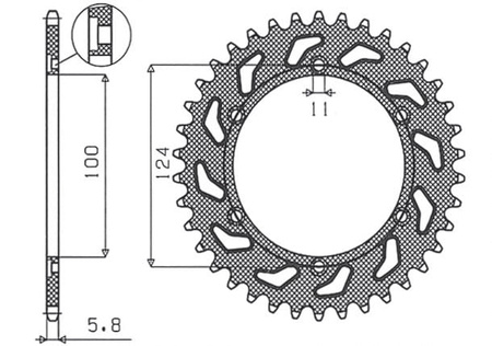 Zębatka Tylna Sunstar SUNR1-3435-42