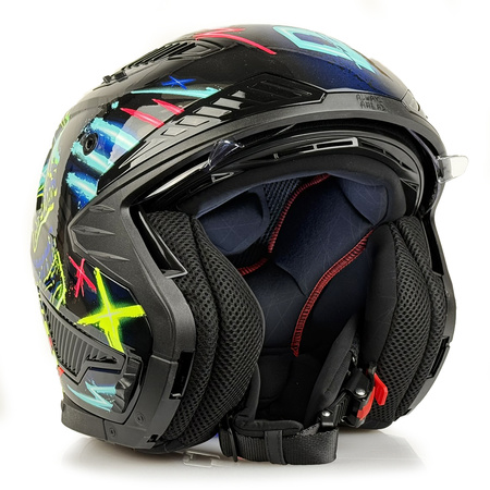Kask Modułowy LS2 OF606 DRIFTER RAYZ czarny połysk
