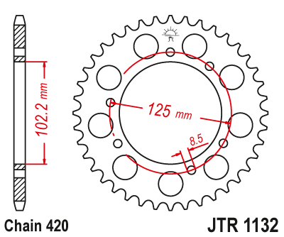 Zębatka Tylna JT JTR1132.48