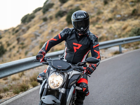 Kurtka Motocyklowa Rebelhorn Rebel Black Fluo Red white