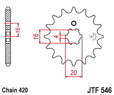 Zębatka Przednia JT JTF546.12