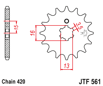 Zębatka Przednia JT JTF561.14