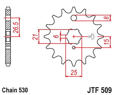 Zębatka Przednia JT JTF509.15