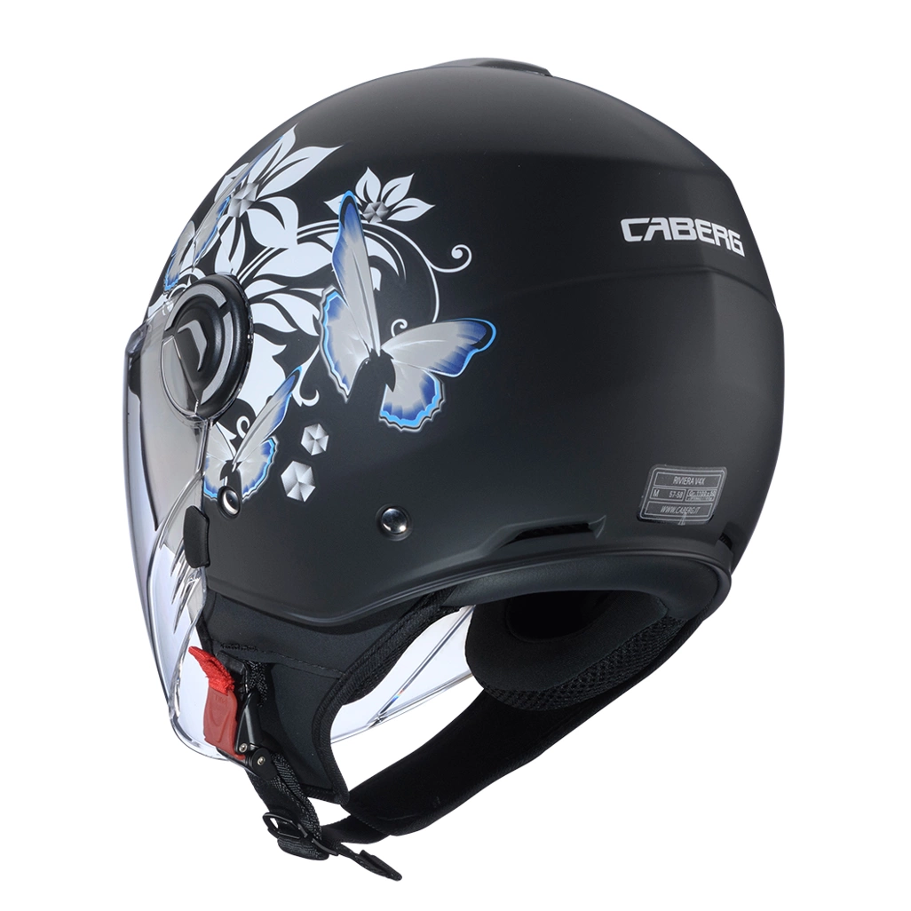 Kask otwarty motocyklowy CABERG RIVIERA V4X MIA Czarno-biało-szary