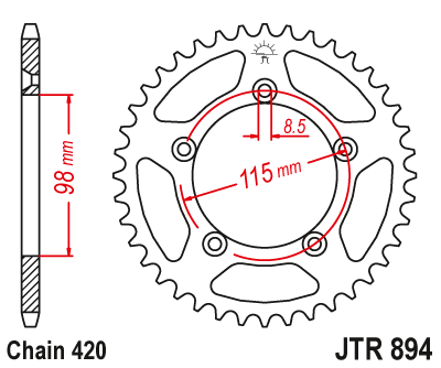 Zębatka Tylna JT JTR894.50