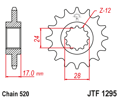Zębatka Przednia JT JTF1295.14