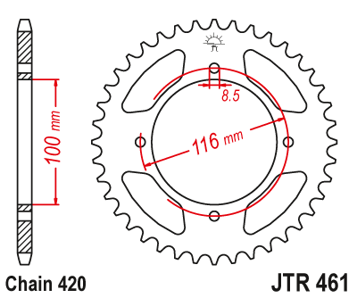 Zębatka Tylna JT JTR461.54