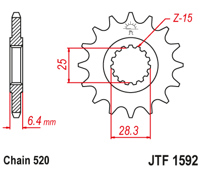 Zębatka Przednia JT JTF1592.13