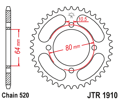 Zębatka Tylna JT JTR1910.32