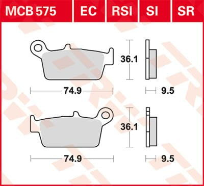 Klocki Hamulcowe TRW MCB575SI