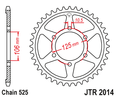 Zębatka Tylna JT JTR2014.37